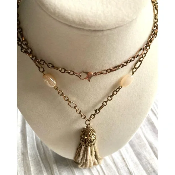 RELISTED Antique-Look Seed Bead Tassel Necklace - 32” Long Sautoir Style - Picture 6 of 8